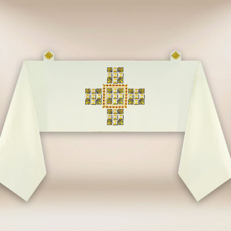 Haftowany welon naramienny liturgiczny ecru
