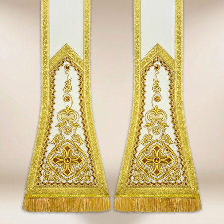 Stuła haftowana rzymska “Brillante-Bianco”