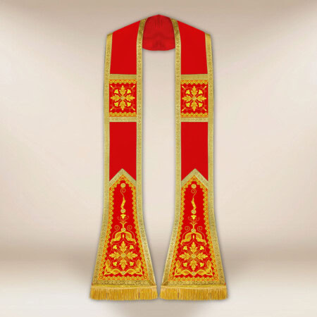 Stuła haftowana rzymska "Brillante-Rosso"