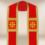 Stuła haftowana rzymska “Brillante-Rosso”