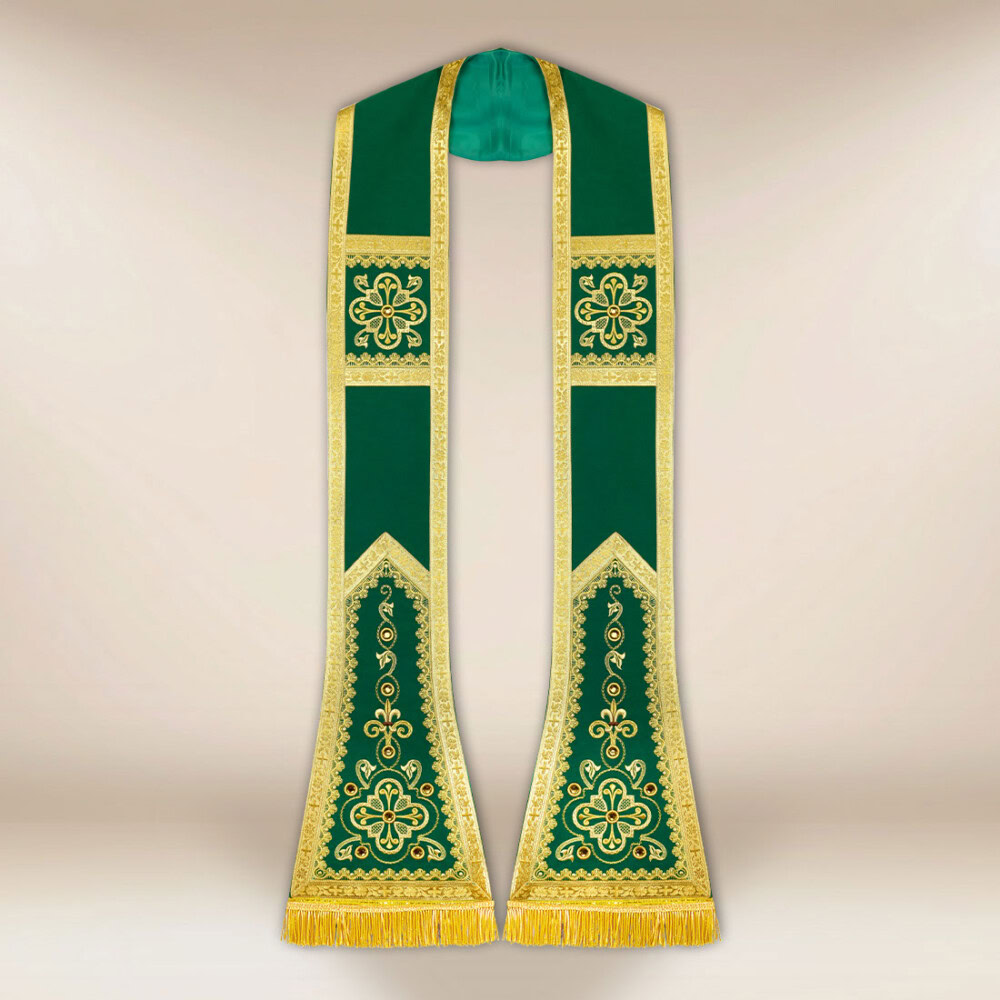 Stuła haftowana rzymska “Brillante-Verde”