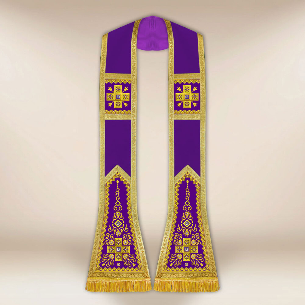 Stuła haftowana rzymska “Brillante-Viola”
