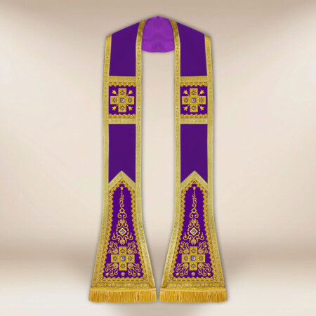 Stuła haftowana rzymska "Brillante-Viola"