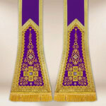 Stuła haftowana rzymska “Brillante-Viola”