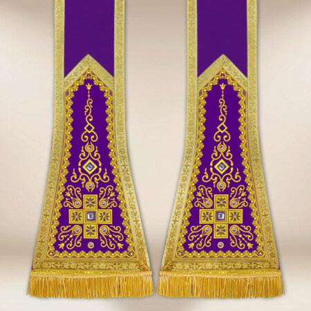 Stuła haftowana rzymska “Brillante-Viola”