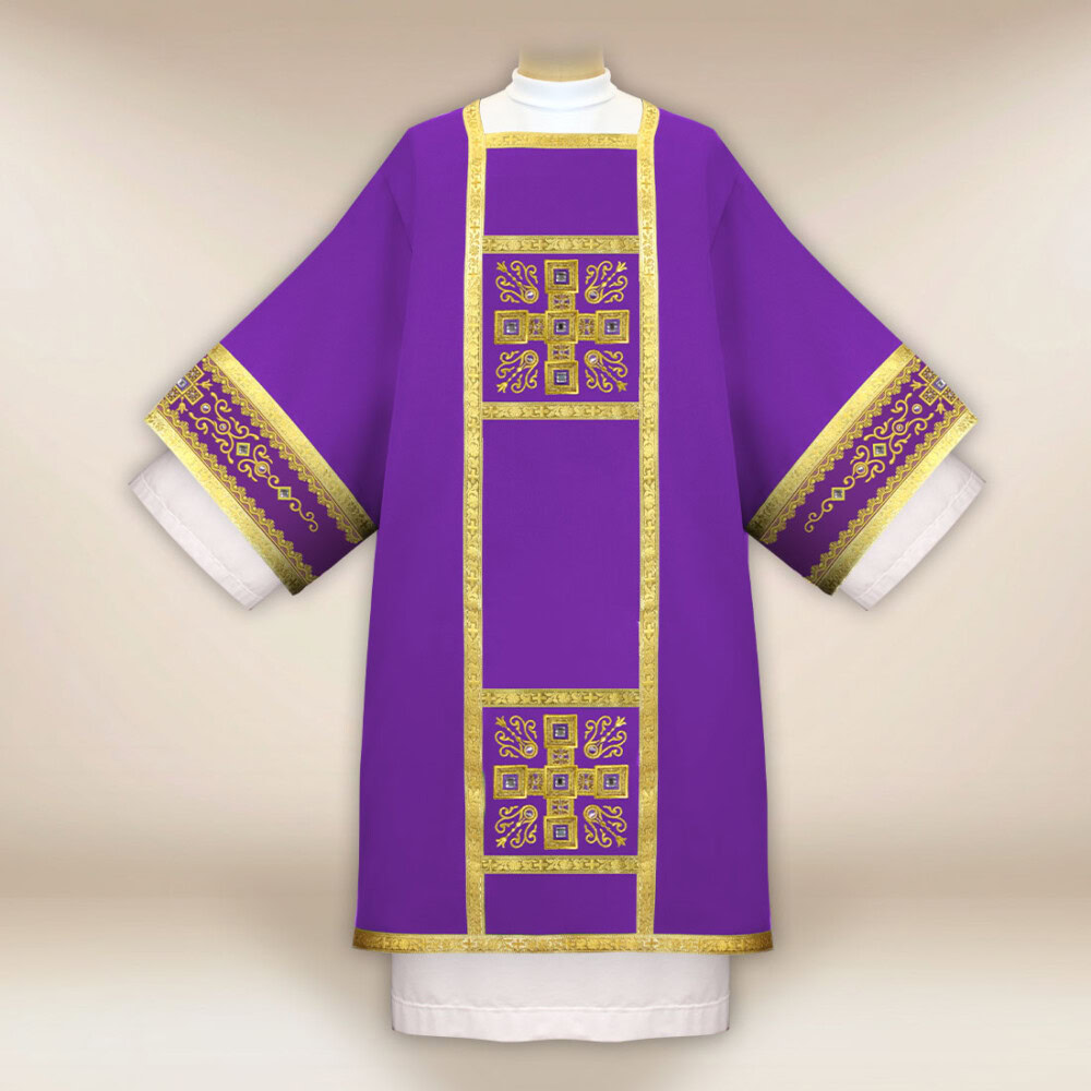 Dalmatyka liturgiczna fioletowa haftowana