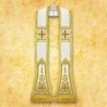 Stuła haftowana rzymska "Brillante-Bianco"