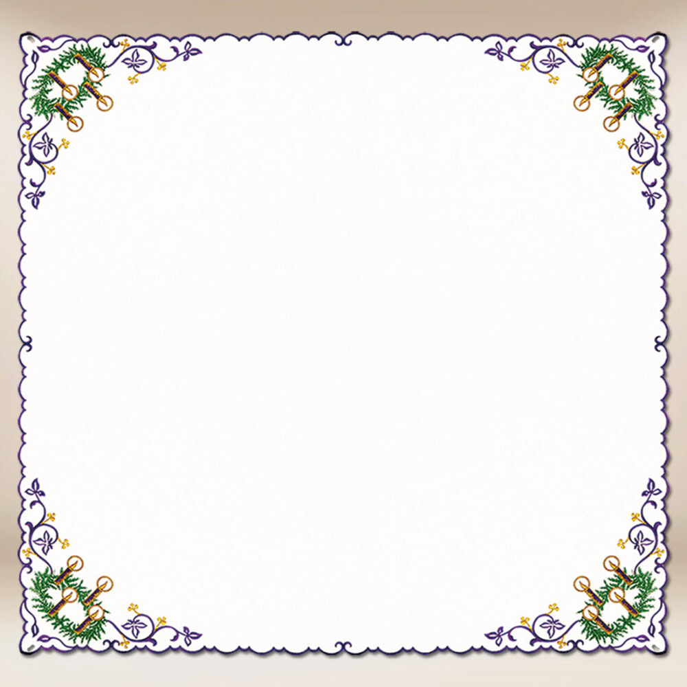 Serwetka haftowana Adwentowy z Wiankiem 95x95 Serwetka haftowana Adwentowy z Wiankiem 95x95