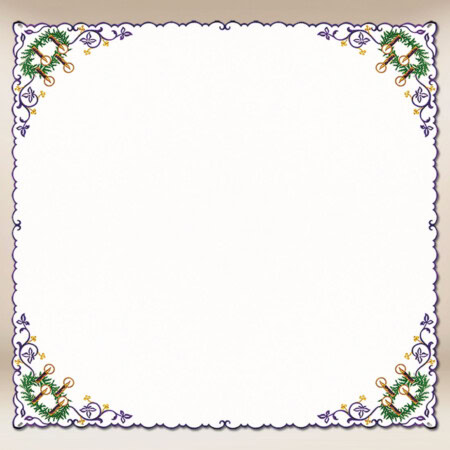 Serwetka haftowana Adwentowy z Wiankiem 95x95