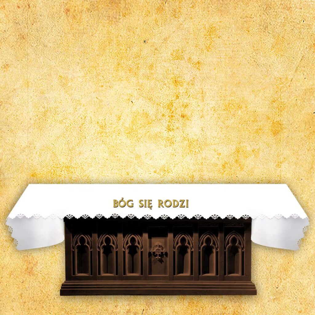 Obrus foto wycinany laserowo "Bóg Się Rodzi"