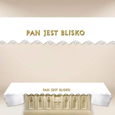 Obrus foto wycinany laserowo „Pan Jest  Blisko”