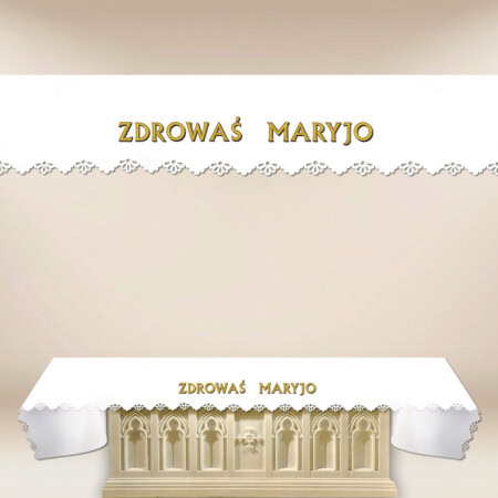 Obrus foto wycinany laserowo "Zdrowaś Maryjo"