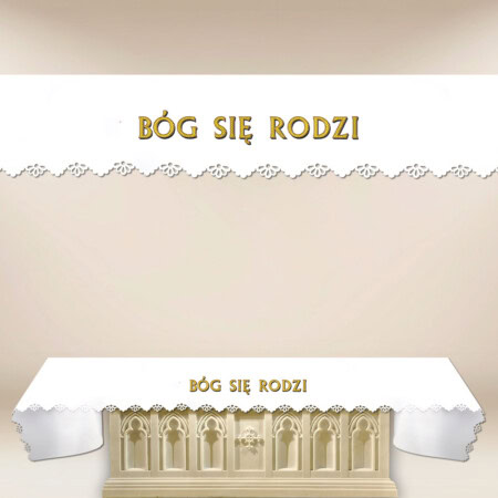 Obrus foto wycinany laserowo "Bóg Się Rodzi"
