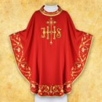 Ornat Haftowany "Sacra Flora" Czerwony