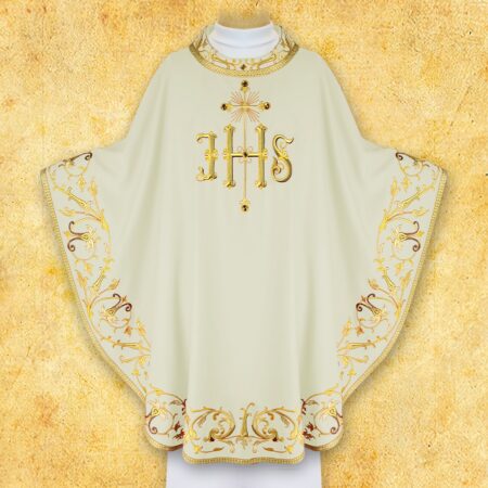 Haftowany ornat "Sacra Flora" ecru