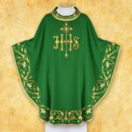 Ornat Haftowany "Sacra Flora" Zielony