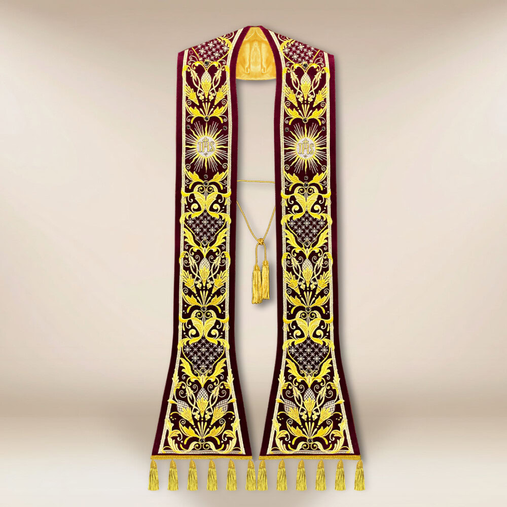 Stuła haftowana rzymska “Pietre E Oro”