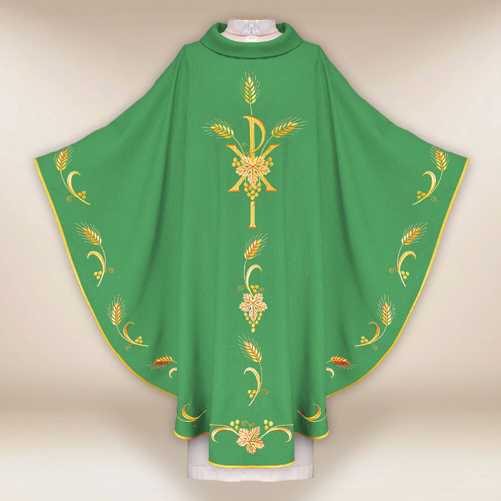 Ornat liturgiczny zielony z PX