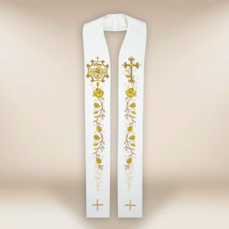 Stuła haftowana ślubna "Złote Obrączki"