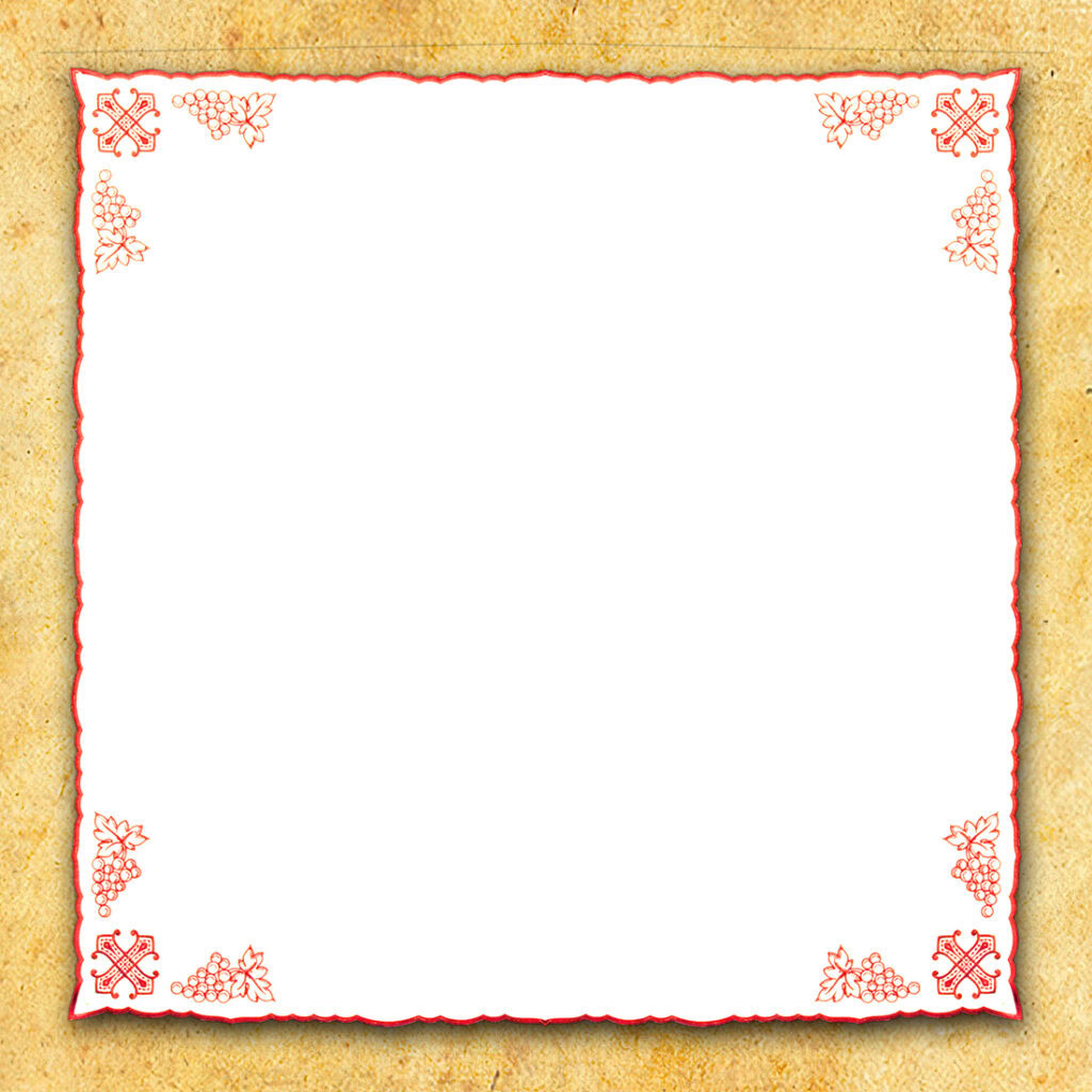 Serwetka Haftowana "Calvario" Czerwona 95X95