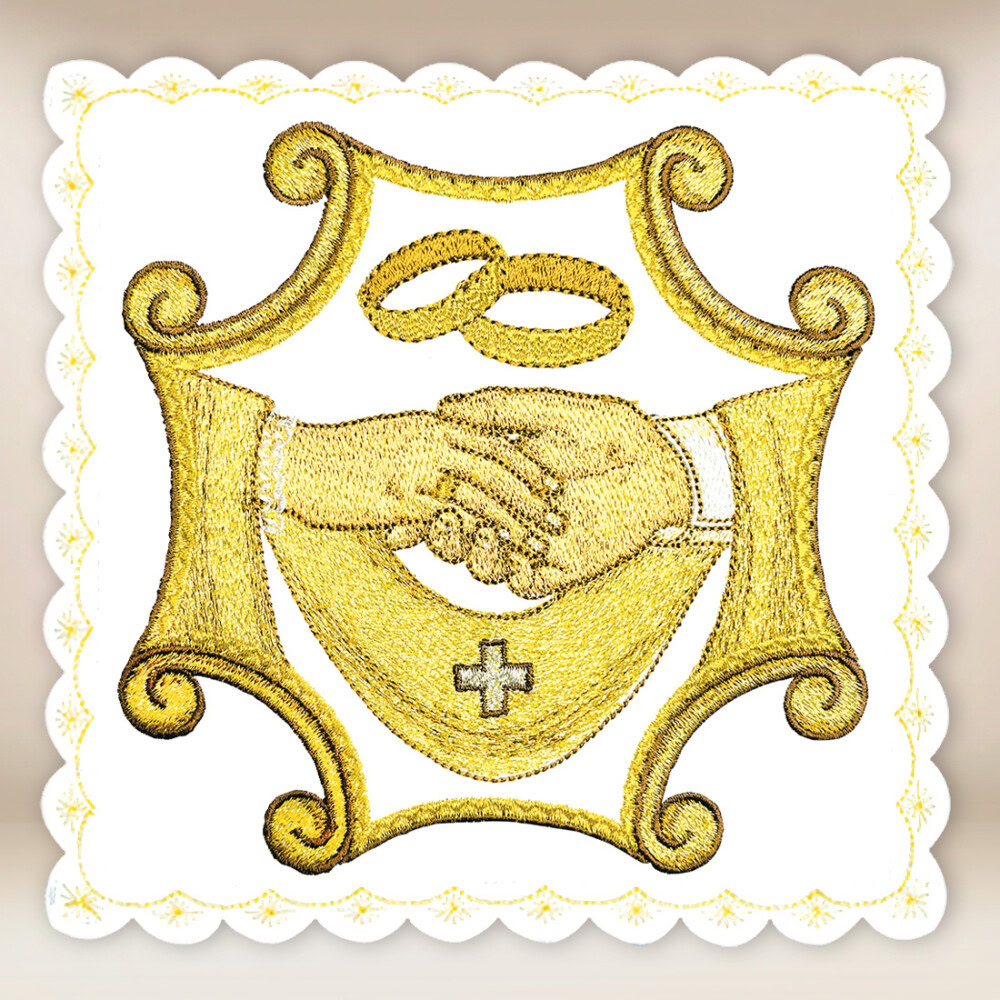 Palka haftowana ślubna “Złote Obrączki”