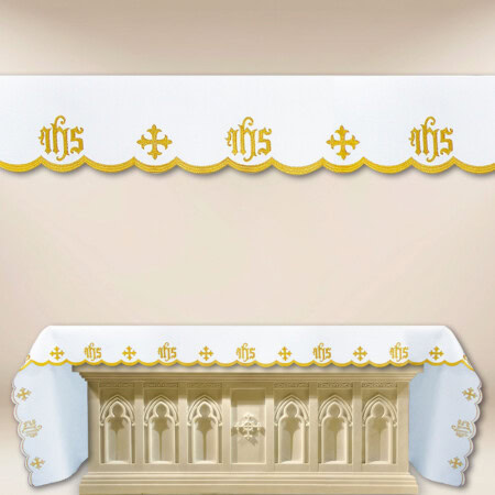 Obrus haftowany "Katedralny" złoty - na dowolny wymiar