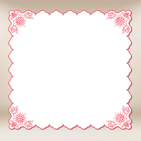 Serwetka haftowana "Cristiano" czerwona 110x110