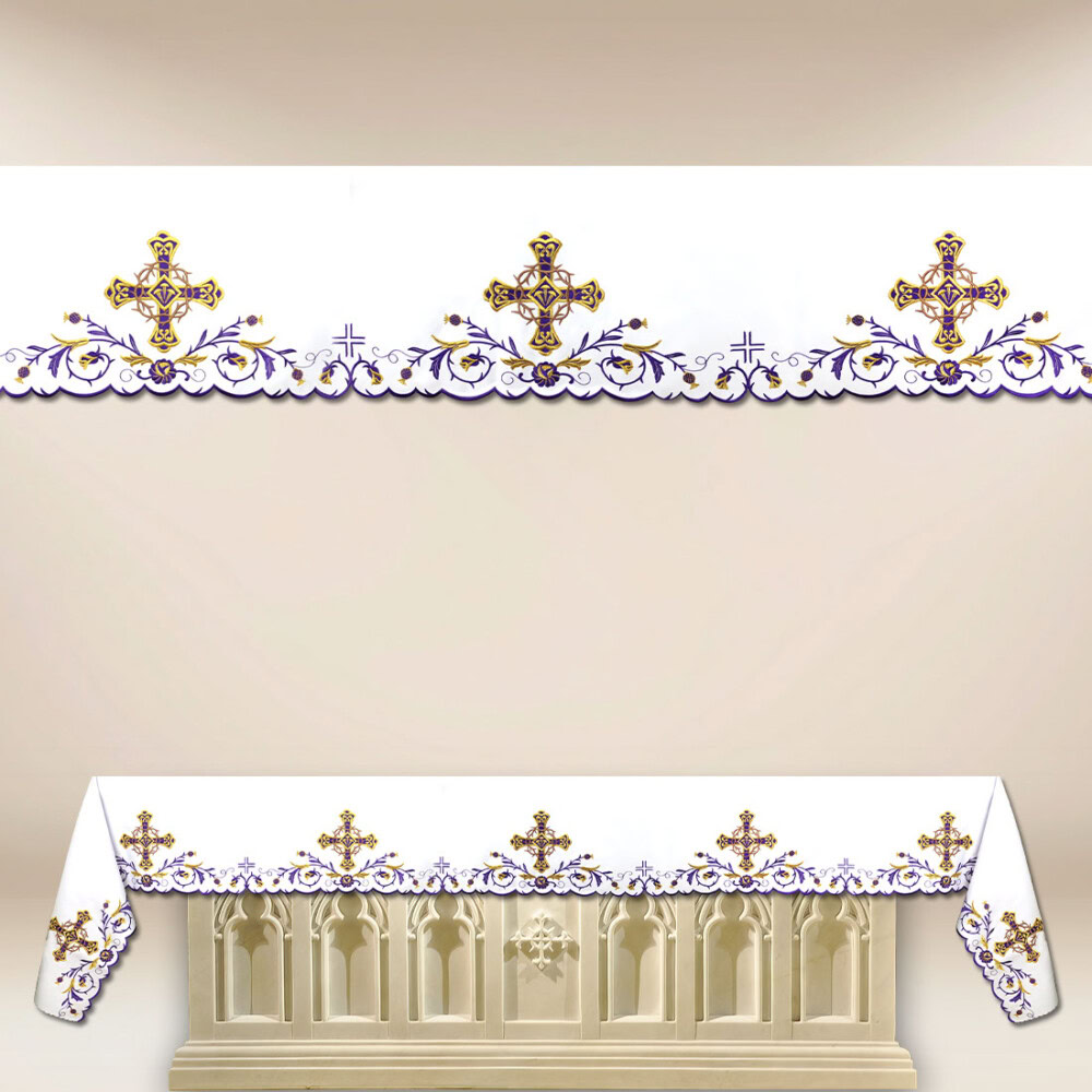 Obrus liturgiczny haftowany postny