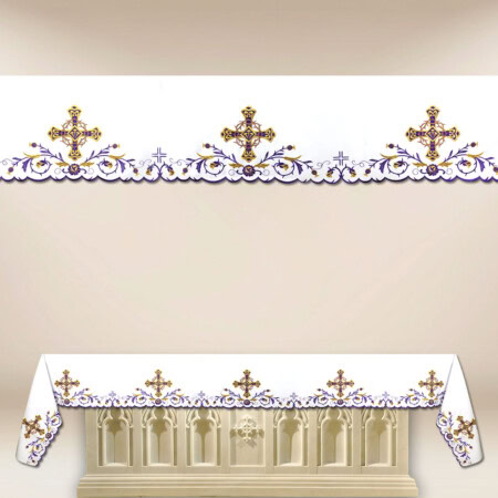Obrus liturgiczny haftowany postny