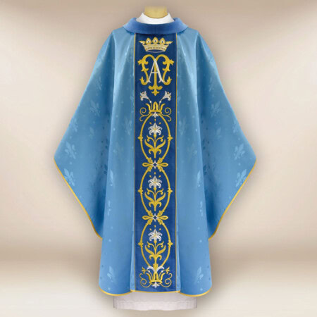 Ornat liturgiczny haftowany maryjny