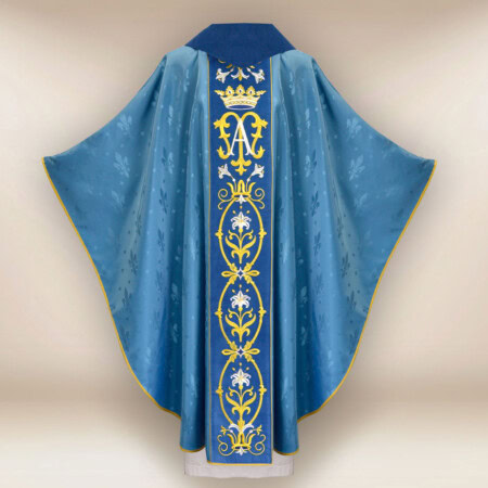 Ornat liturgiczny haftowany maryjny