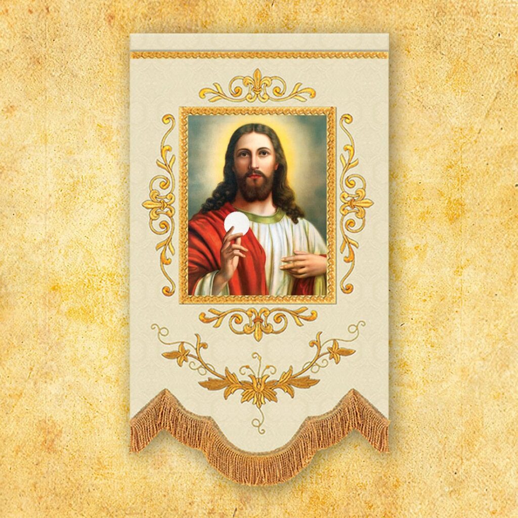 Mini chorągiew haftowana IHS