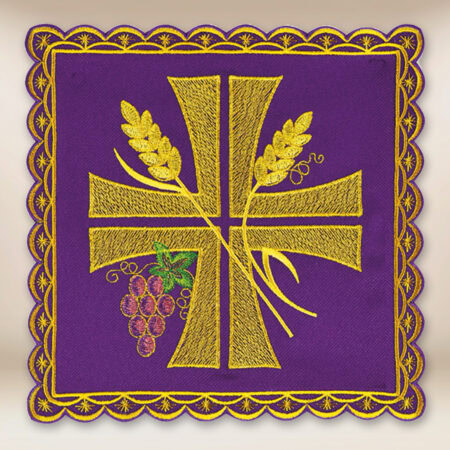 Palka haftowana fioletowa