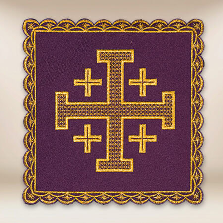 Palka haftowana fioletowa