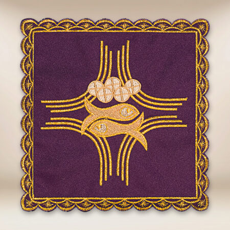 Palka haftowana fioletowa