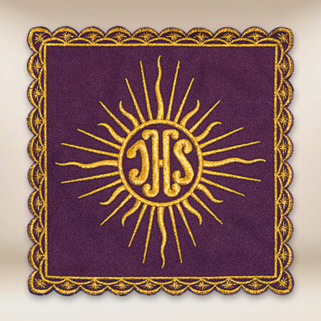 Palka haftowana fioletowa