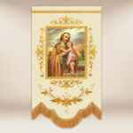Mini chorągwie haftowana dwustronnie „Św.  Józef”