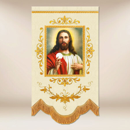 Mini chorągwie haftowana dwustronnie  „IHS”