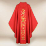 Ornat liturgiczny z motywem PX czerwony Ornat liturgiczny z motywem PX czerwony