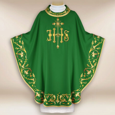 Ornat haftowany „Sacra Flora” zielony