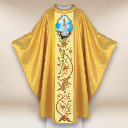 Ornat haftowany z wizerunkiem fotograficznym „Matka Boska Fatimska Z Dziećmi”