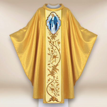 Ornat haftowany z wizerunkiem fotograficznym „Matka Boska Niepokalana”