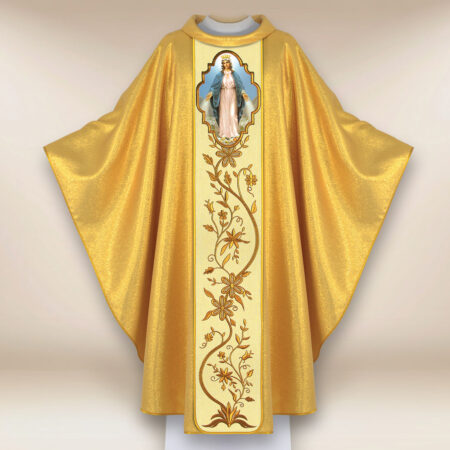 Ornat haftowany z wizerunkiem fotograficznym „Matka Boska Niepokalana”