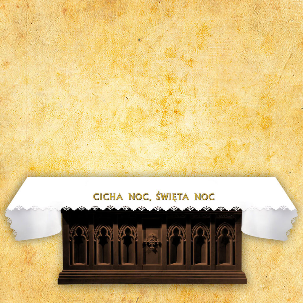 Obrus foto wycinany laserowo "Cicha Noc Święta Noc"