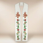 Stuła haftowana „IHS z Różami”