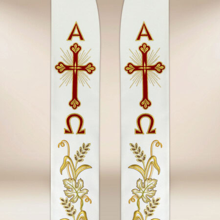 Stuła haftowana „IHS z Różami”