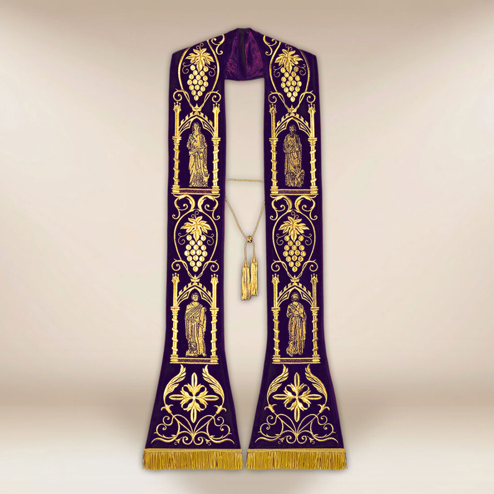 Stuła haftowana „4 Ewangelistów” plusz