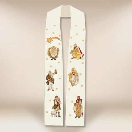 Stuła haftowana "Betlejem"  sepia