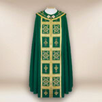 Haftowana kapa liturgiczna zielona