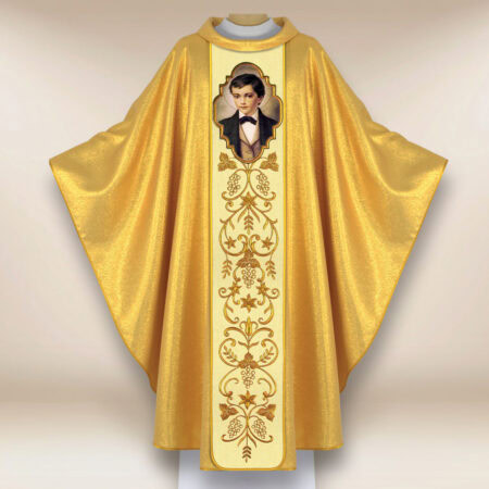 Ornat haftowany z wizerunkiem  fotograficznym „Dominik Savio”